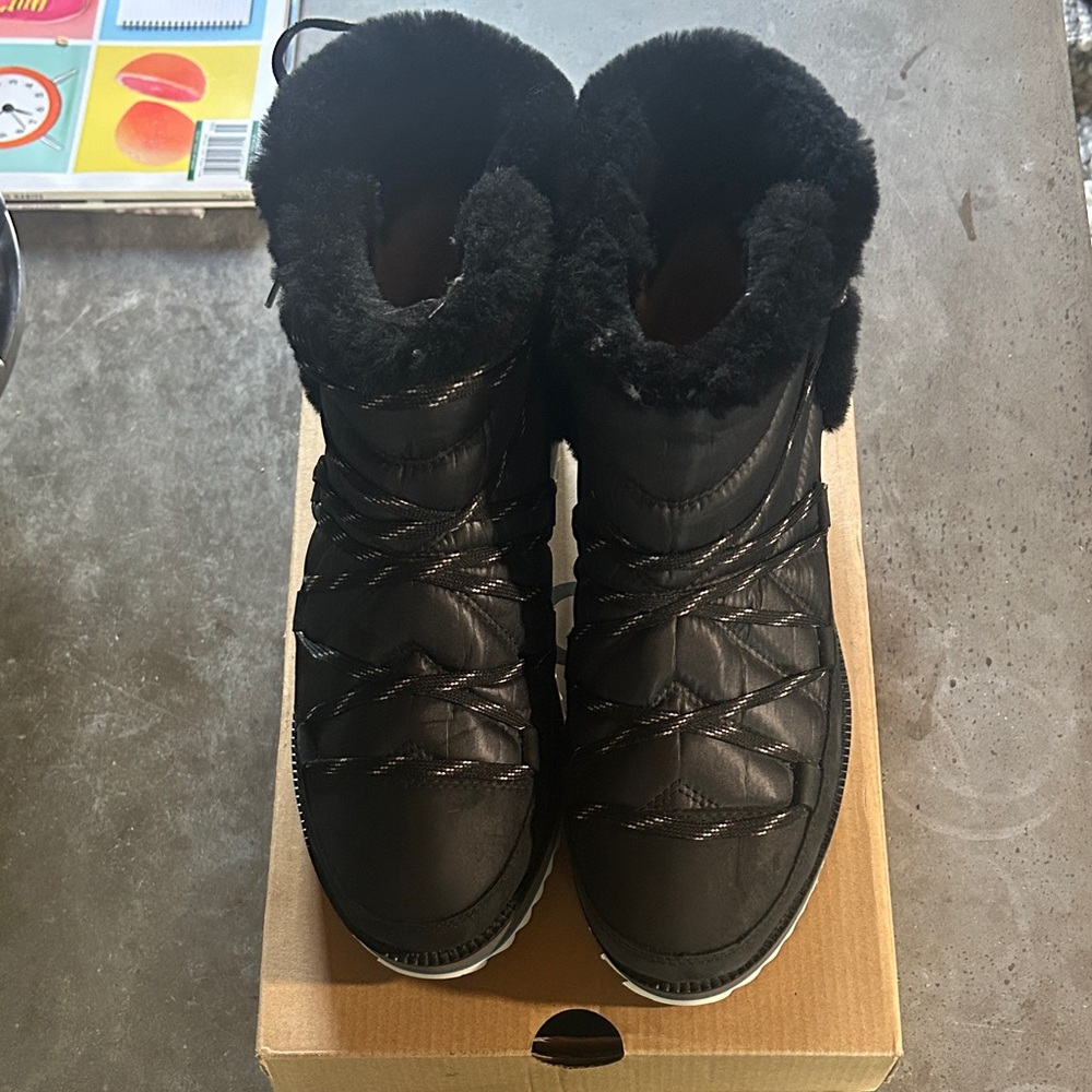 UGG Cayden Waterproof Nylon Suede Sheepskin Mini Boots